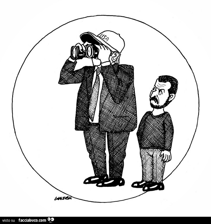 Trump con il binocolo