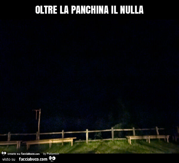 Oltre la panchina il nulla