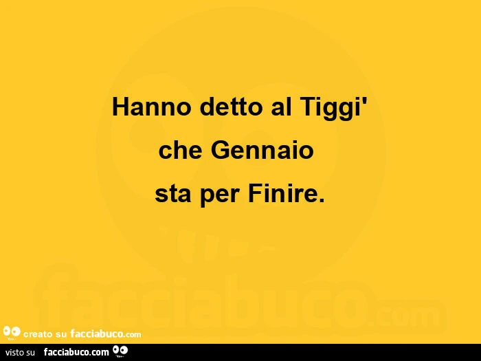 Hanno detto al tiggì che gennaio  sta per finire