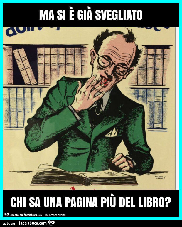 Ma si è già svegliato chi sa una pagina più del libro?