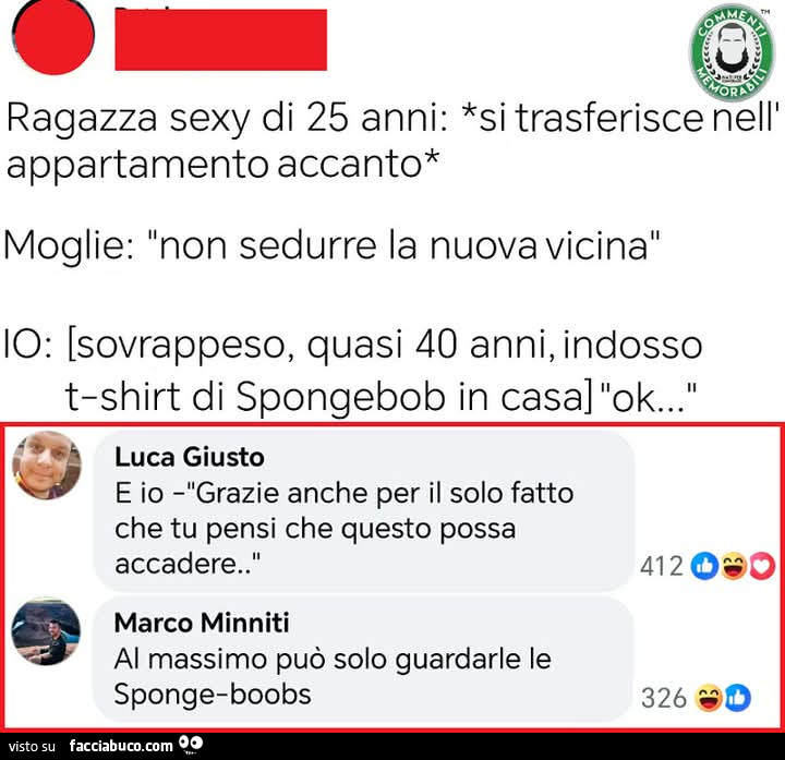 Ragazza sexy di 25 anni: si trasferisce nell' appartamento accanto. Moglie: non sedurre la nuova vicina. E io grazie anche per il solo fatto che tu pensi che questo possa accadere