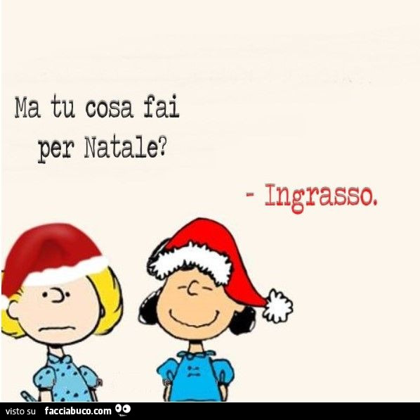 Ma tu cosa fai per natale? Ingrasso