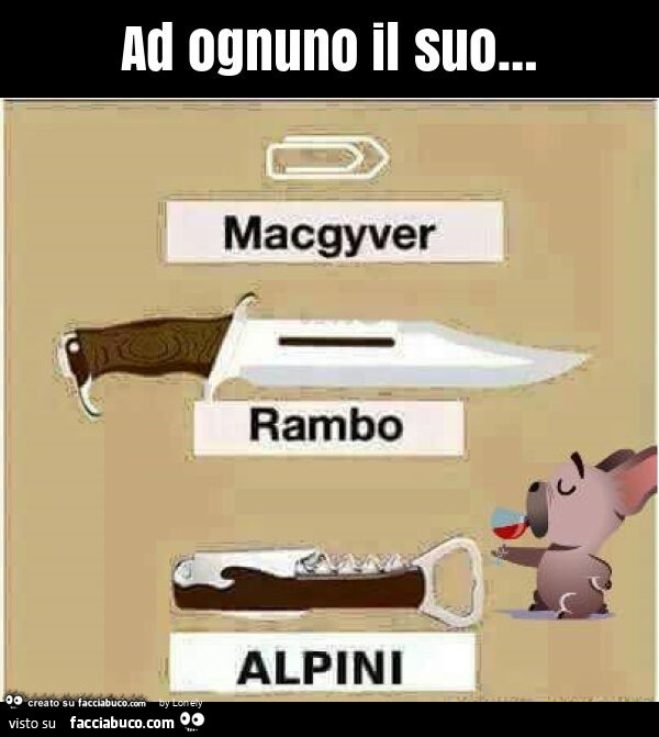 Ad ognuno il suo…