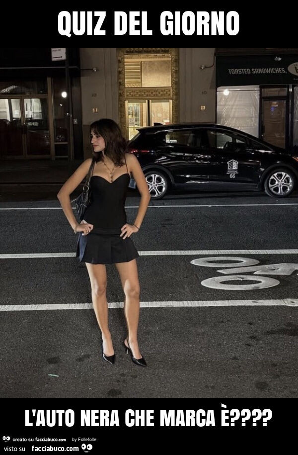 Quiz del giorno l'auto nera che marca è?