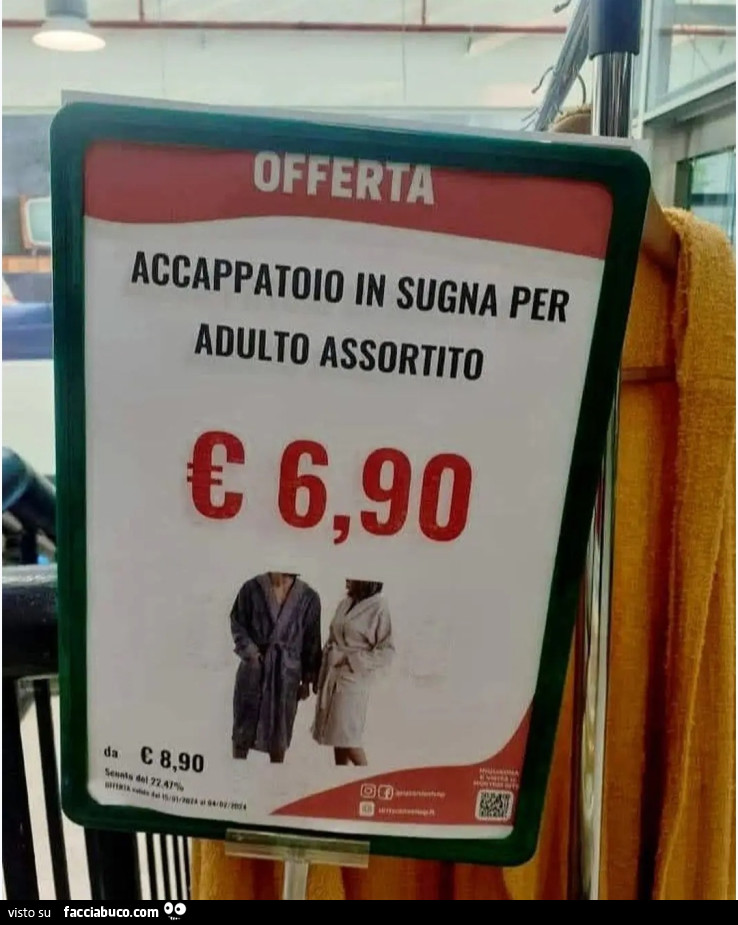 Accappatoio in sugna per adulto assortito
