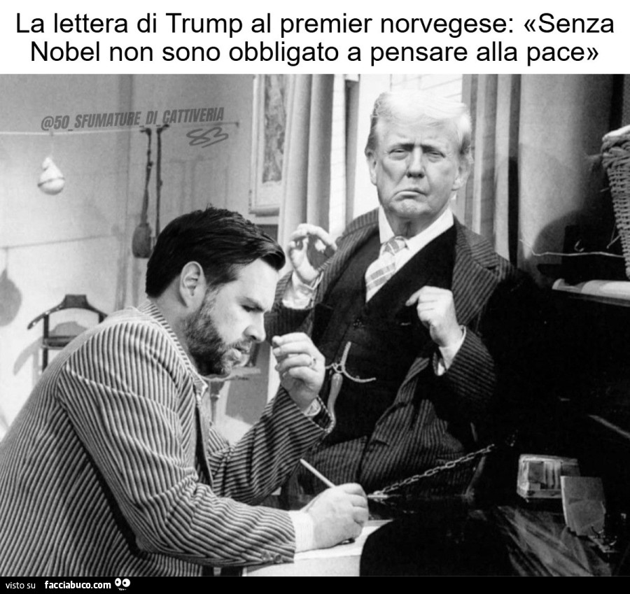 La lettera di Trump al premier norvegese