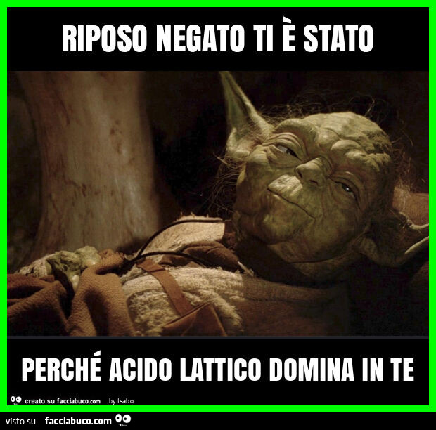 Riposo negato ti è stato perché acido lattico domina in te