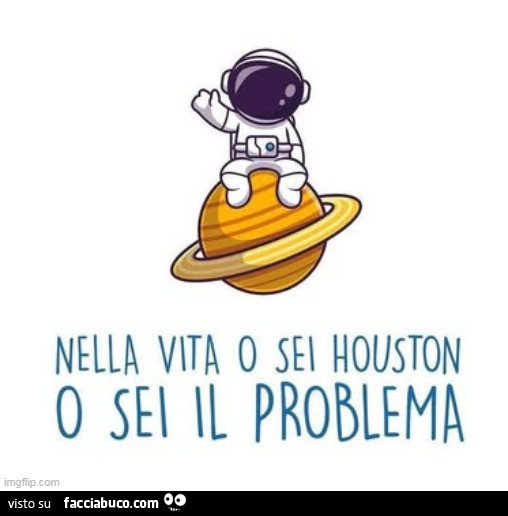 Nella vita o sei houston o sei il problema