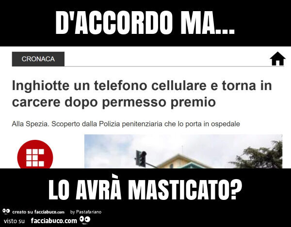 D'accordo ma… lo avrร masticato?