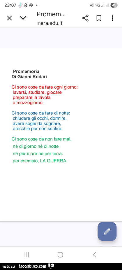 Ci sono cose da fare ogni giorno: lavarsi, studiare, giocare preparare la tavola, a mezzogiorno. Ci sono cose da fare di notte: chiudere gli occhi, dorrnire, avere sogni da sognare