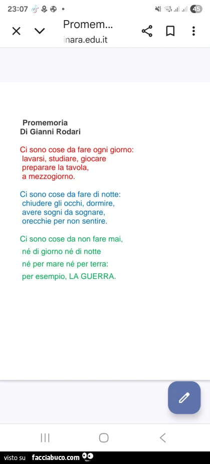 Ci sono cose da fare ogni giorno: lavarsi, studiare, giocare preparare la tavola, a mezzogiorno. Ci sono cose da fare di notte: chiudere gli occhi, dorrnire, avere sogni da sognare