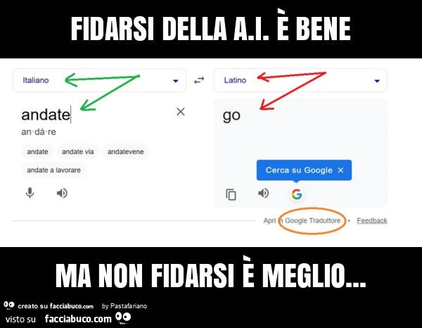 Fidarsi della a. I. È Bene ma non fidarsi è meglio