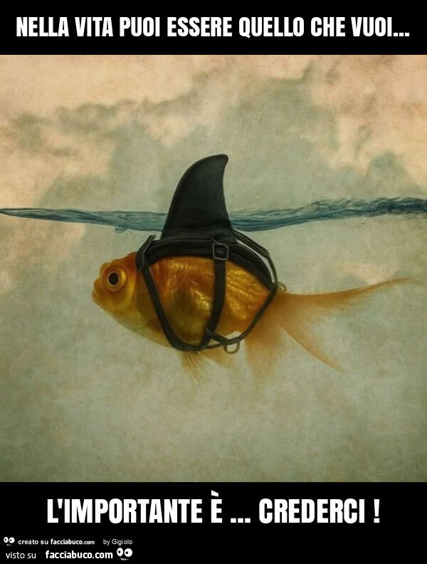 Nella vita puoi essere quello che vuoi… l'importante รจ… crederci