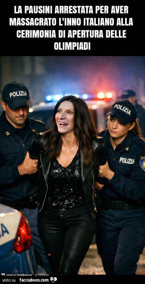 La pausini arrestata per aver massacrato l'inno italiano alla cerimonia di apertura delle olimpiadi