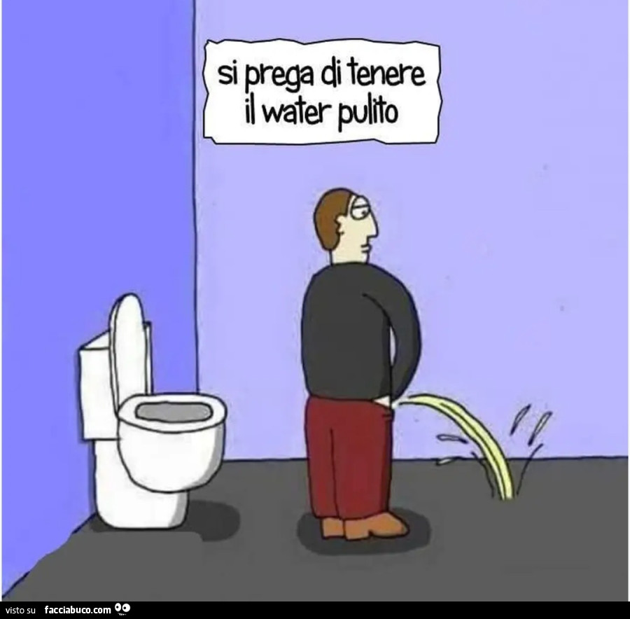 Si prega di tenere il water pulito