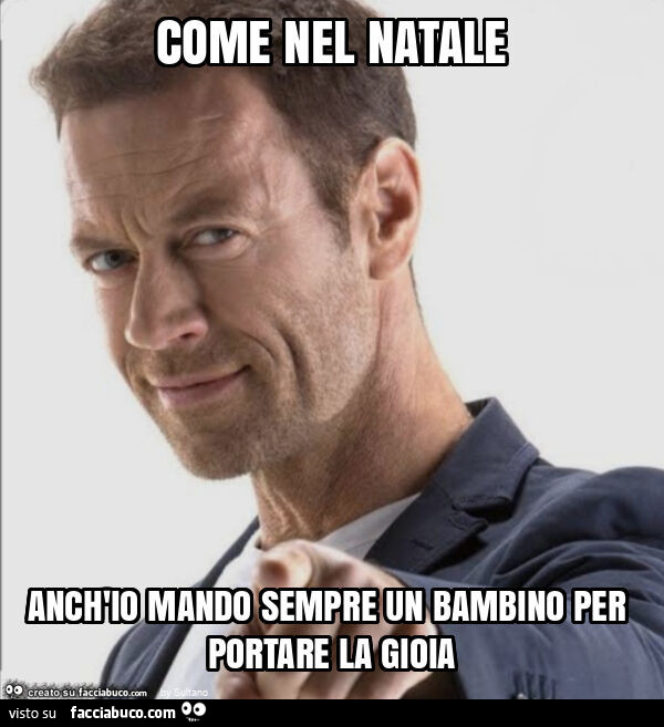 Come nel natale anch'io mando sempre un bambino per portare la gioia