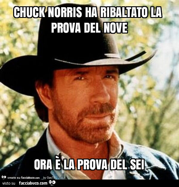 Chuck norris ha ribaltato la prova del nove ora è la prova del sei