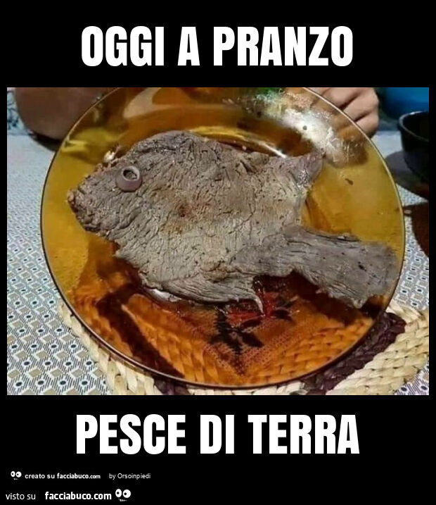Oggi a pranzo pesce di terra