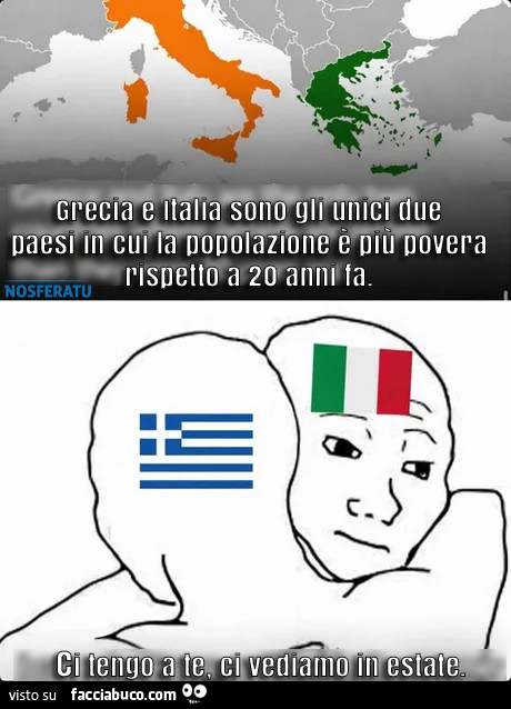 Grecia e Italia sono gli unici due paesi in cui la popolazione è più povera rispetto a 20 anni fa