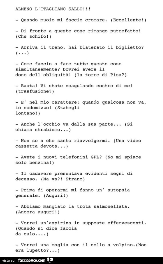Almeno l'itagliano sallo