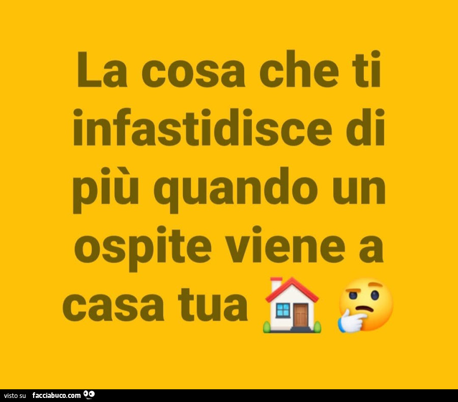 La cosa che ti infastidisce di più quando un ospite viene a casa tua
