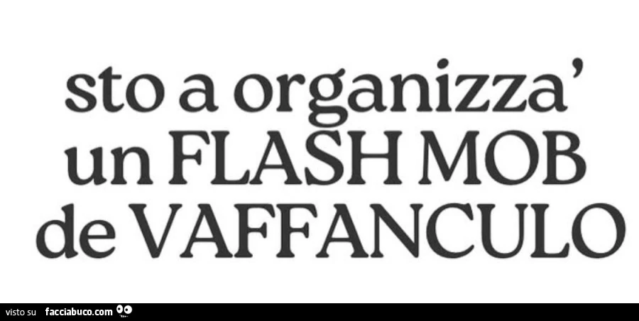 Sto a organizzร un flash mob de vaffanculo
