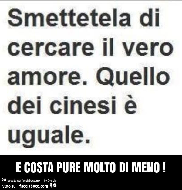 E costa pure molto di meno