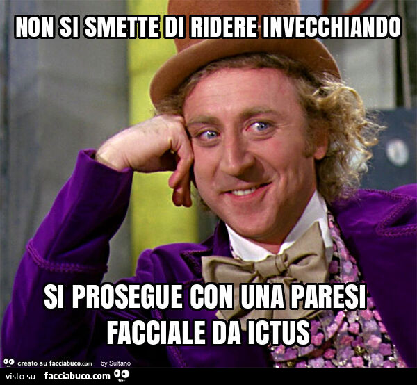 Non si smette di ridere invecchiando si prosegue con una paresi facciale da ictus