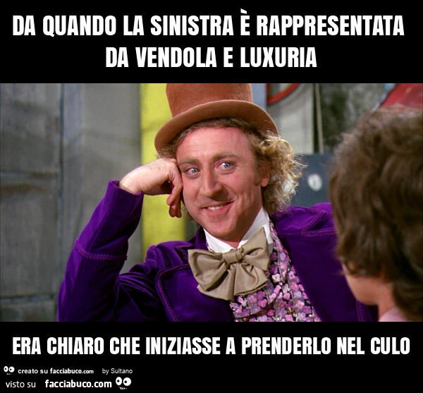 Da quando la sinistra รจ rappresentata da vendola e luxuria era chiaro che iniziasse a prenderlo nel culo