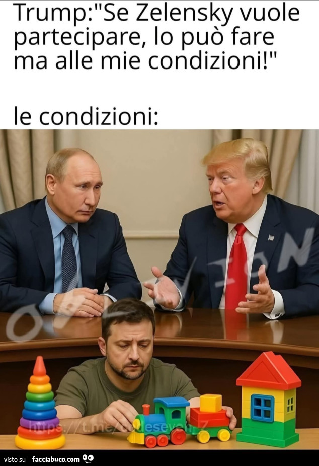 Trump se zelensky vuole partecipare lo può fare ma alle mie condizioni le condizioni giochi bambini