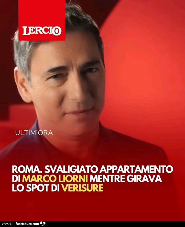 Roma. Svaligiato appartamento di marco liorni mentre girava lo spot di verisure