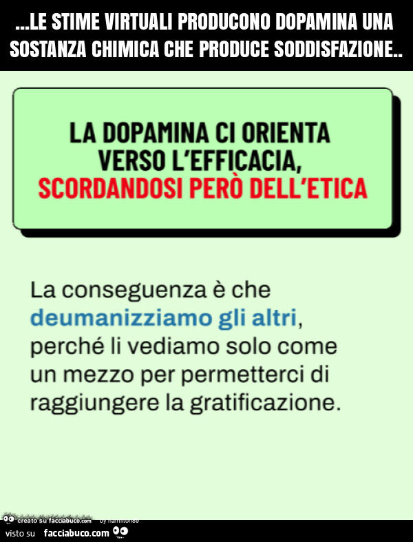 Le stime virtuali producono dopamina una sostanza chimica che produce soddisfazione