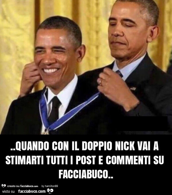 Quando con il doppio nick vai a stimarti tutti i post e commenti su facciabuco