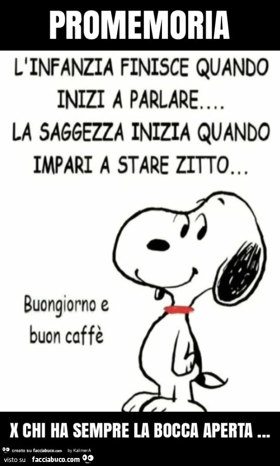 Promemoria x chi ha sempre la bocca aperta