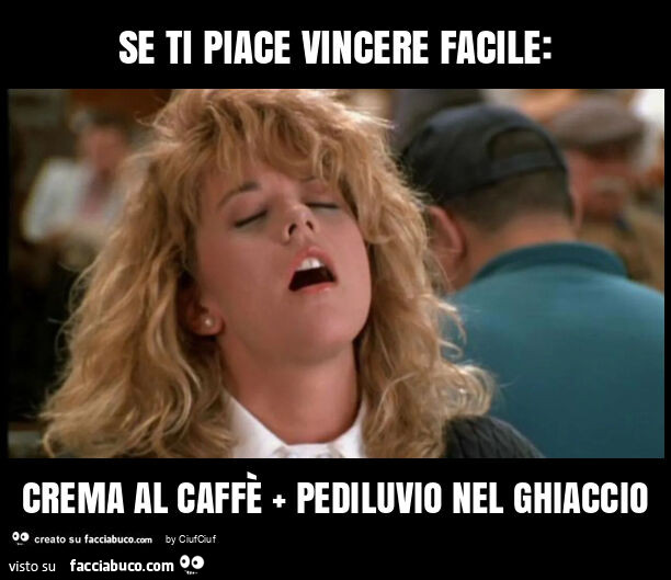 Se ti piace vincere facile: crema al caffè pediluvio nel ghiaccio