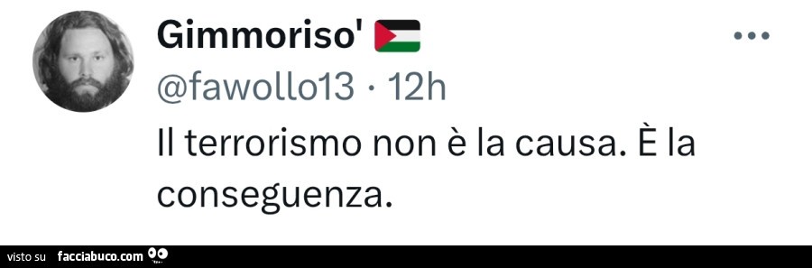 Il terrorismo non รจ la causa. ร La conseguenza