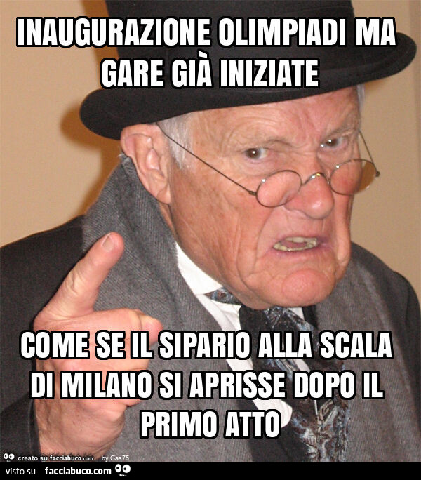 Inaugurazione olimpiadi ma gare già iniziate come se il sipario alla scala di milano si aprisse dopo il primo atto