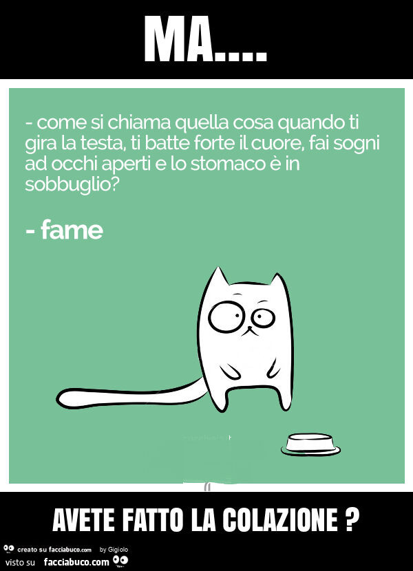 Ma… avete fatto la colazione?