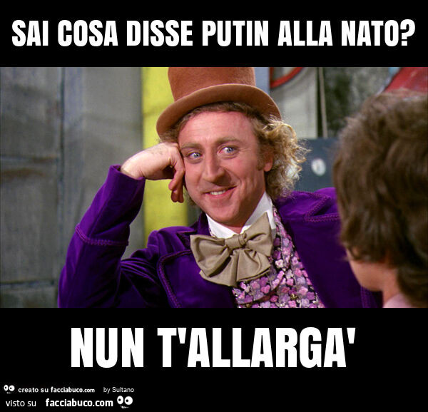 Sai cosa disse putin alla nato? Nun t'allargà