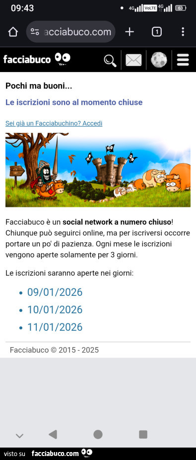 Le iscrizioni sono al momento chiuse