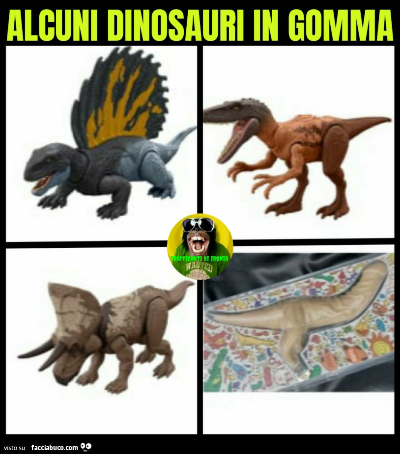 Alcuni dinosauri in gomma