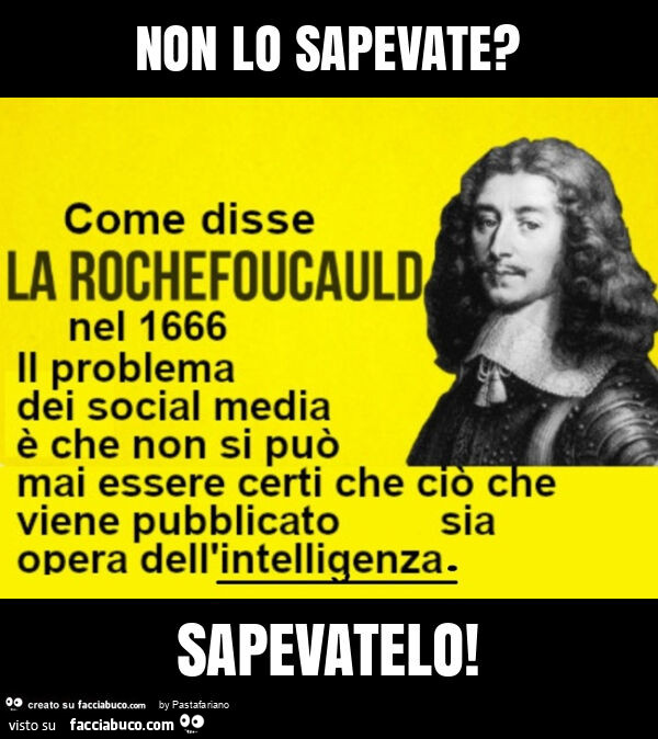 Non lo sapevate? Sapevatelo
