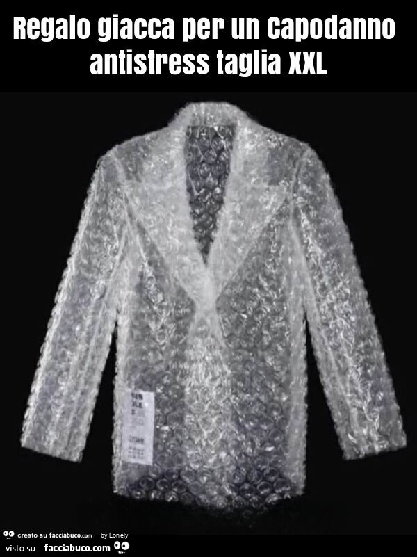 Regalo giacca per un capodanno antistress taglia xxl