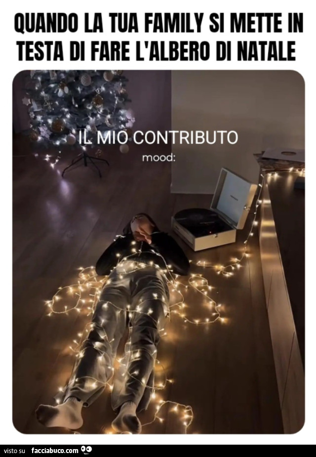 Quando la tua family si mette in testa di fare l'albero di natale il tuo contributo mood