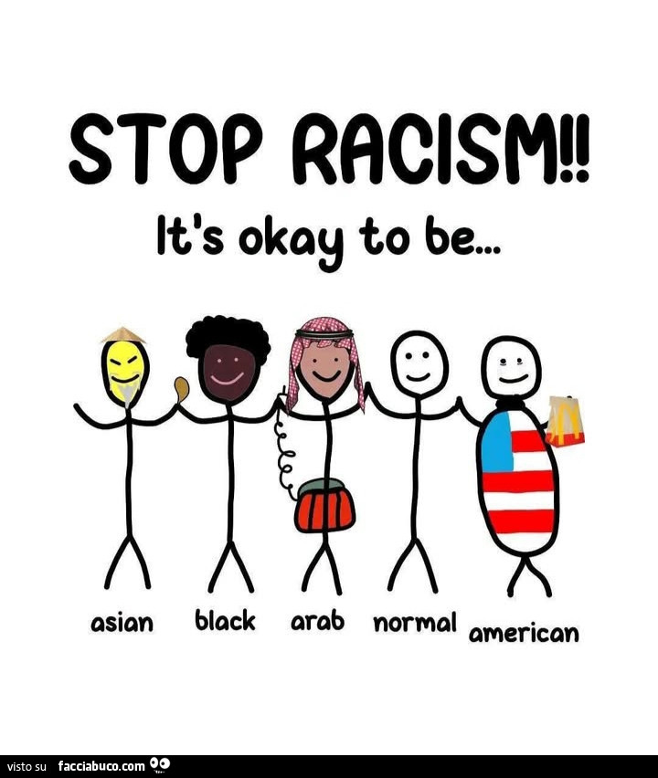 Stop racism! It is okay to be