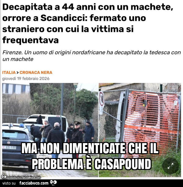 Ma non dimenticate che il problema è casapound
