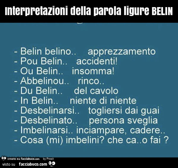 Interpretazioni della parola ligure belin