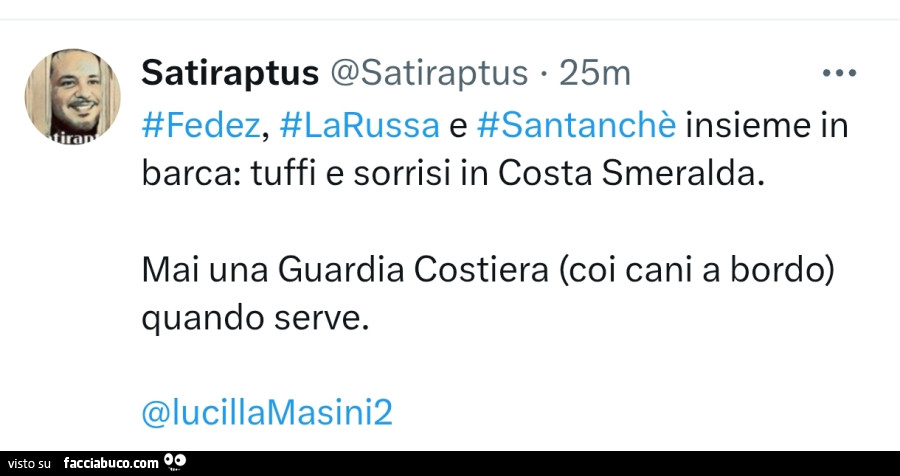 Fedez, larussa e santanchè insieme in barca: tuffi e sorrisi in costa smeralda. Mai una guardia costiera (coi cani a bordo) quando serve