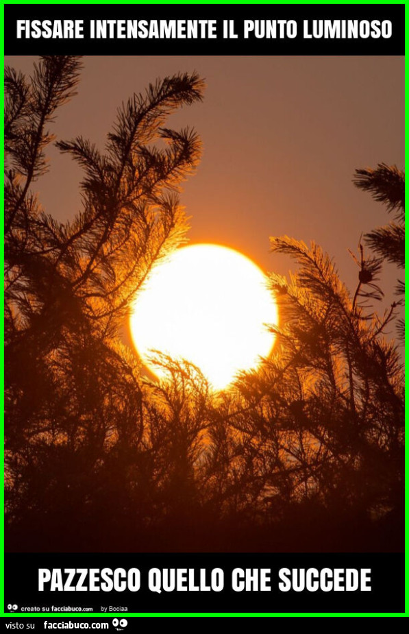 Fissare intensamente il punto luminoso pazzesco quello che succede