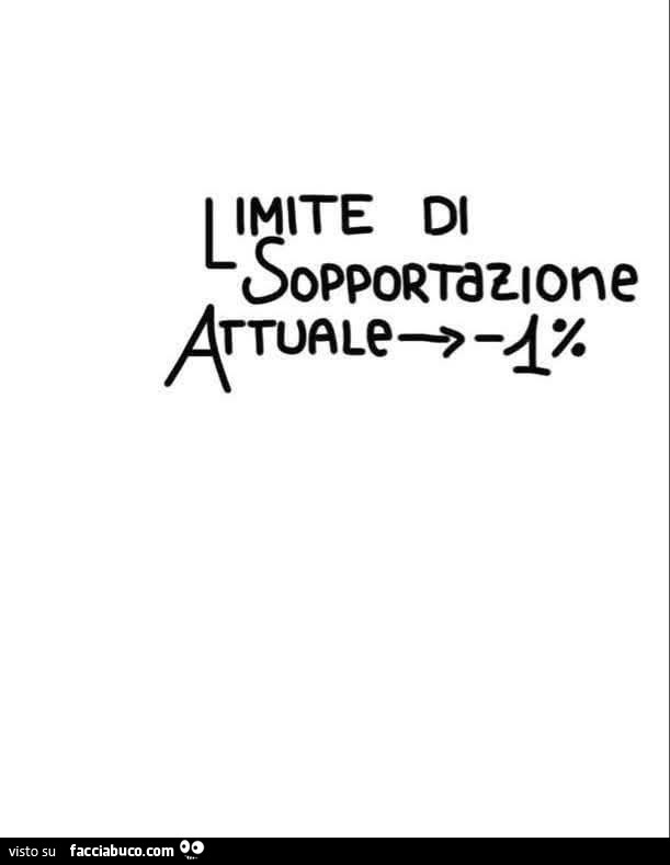 Limite di sopportazione attuale meno 1
